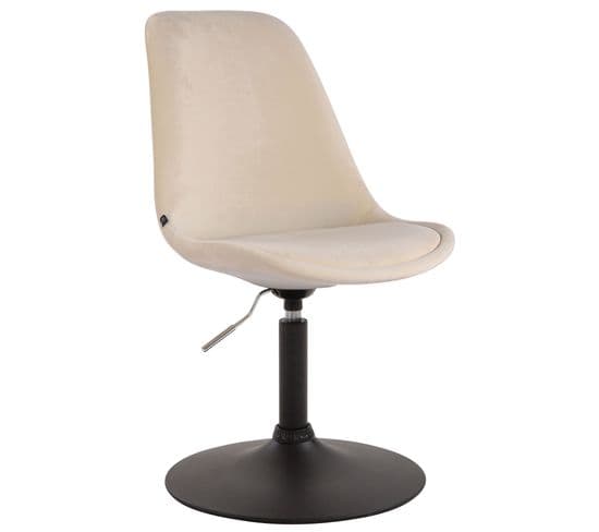 Chaise De Salle À Manger Maverick En Velours Avec Pied Trompette Crème/noir