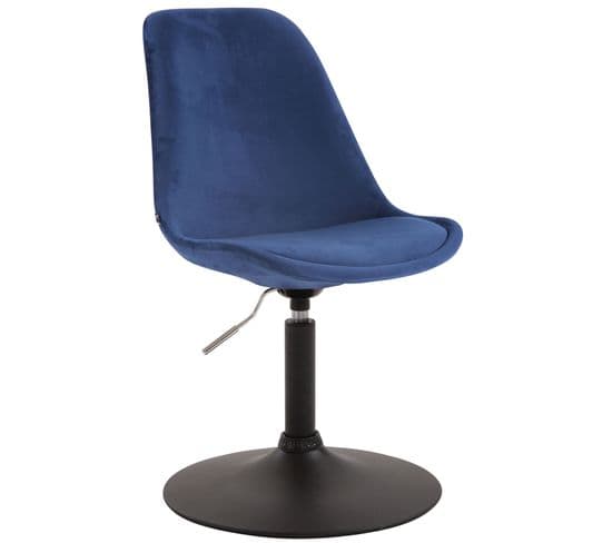 Chaise De Salle À Manger Maverick En Velours Avec Pied Trompette Bleu/noir