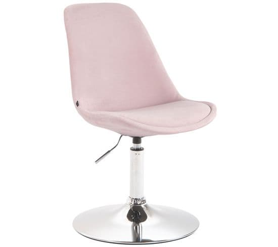 Chaise De Salle À Manger Maverick En Velours Avec Pied Trompette Rose/chrome