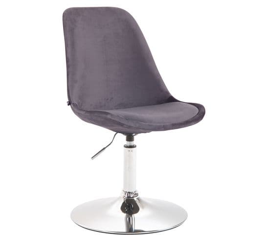 Chaise De Salle À Manger Maverick En Velours Avec Pied Trompette Gris Foncé/chrome