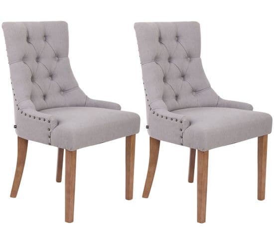 Lot De 2 Chaises De Salle À Manger Aberdeen En Tissu Gris/antique Clair