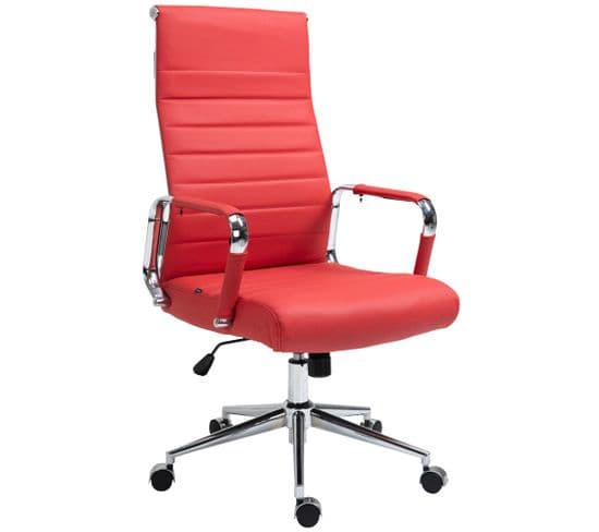 Fauteuil De Bureau Kolumbus En Véritable Cuir Rouge