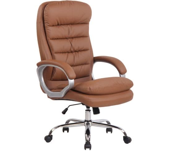 Fauteuil De Bureau Big Vancouver Similicuir Marron Clair