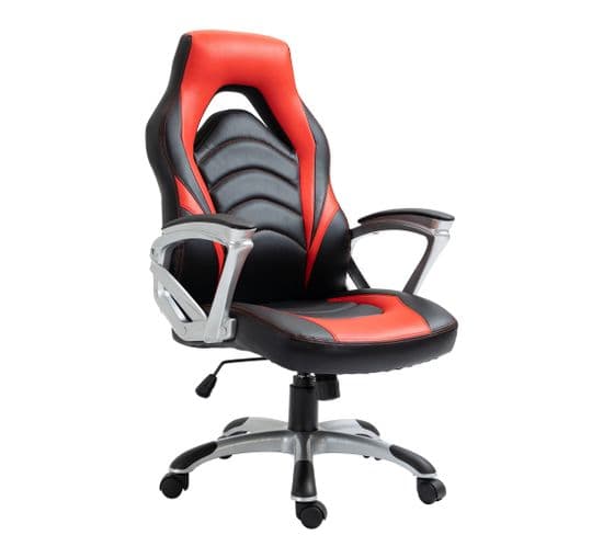 Fauteuil De Bureau / Gaming Foxton En Similicuir Noir / Rouge