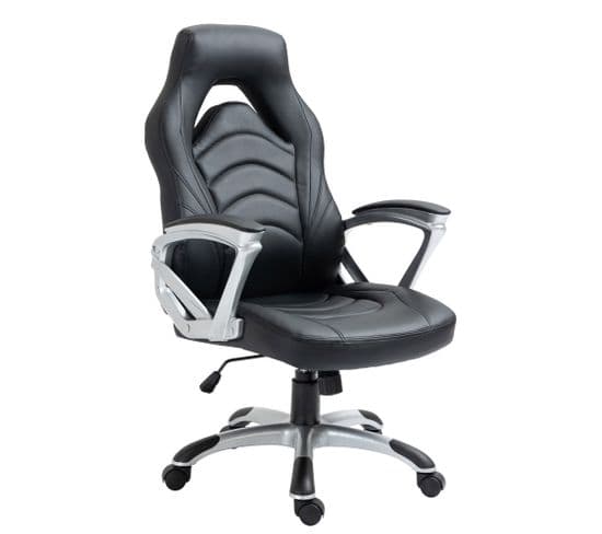 Fauteuil De Bureau / Gaming Foxton En Similicuir Noir / Noir