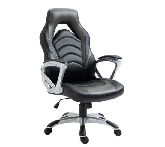 Fauteuil De Bureau / Gaming Foxton En Similicuir Noir / Gris