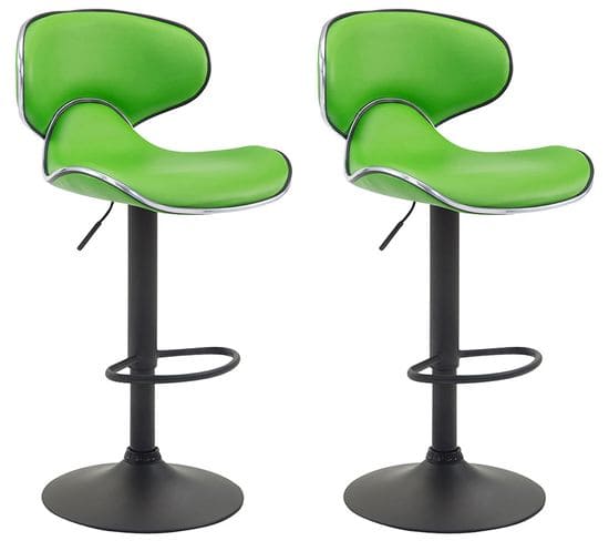 Lot De 2 Tabourets De Bar Las Vegas V2 Similicuir Vert/noir