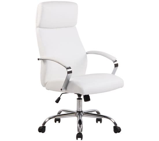 Fauteuil De Bureau Faro Xl Blanc /similicuir