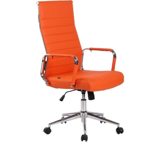 Fauteuil De Bureau Kolumbus Similicuir Orange