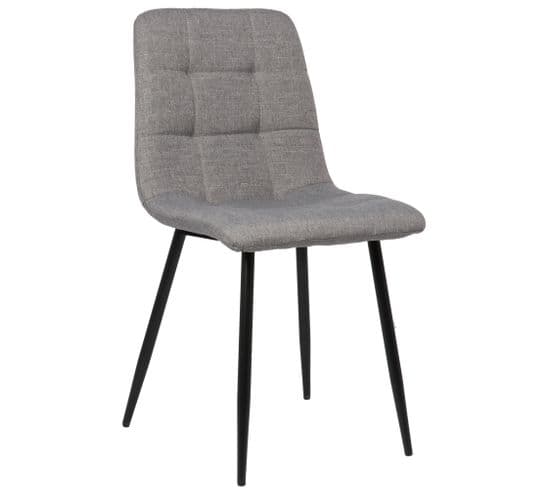 Chaise De Salle À Manger Tilde Avec Piètement En Métal Noir Gris/tissu