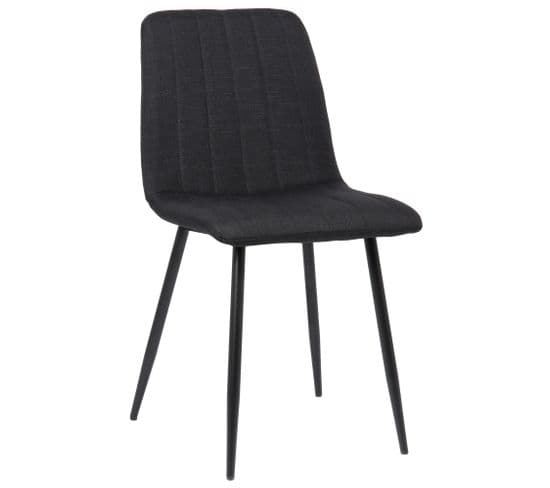 Chaise De Salle À Manger Dijon Avec Piètement En Métal Noir Noir /tissu