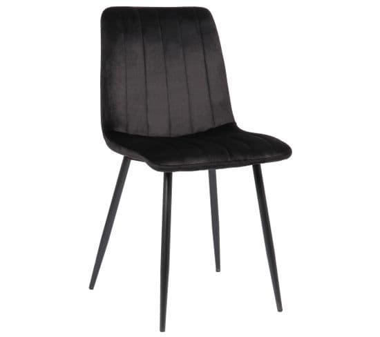 Chaise De Salle À Manger Dijon Avec Piètement En Métal Noir Noir /velours