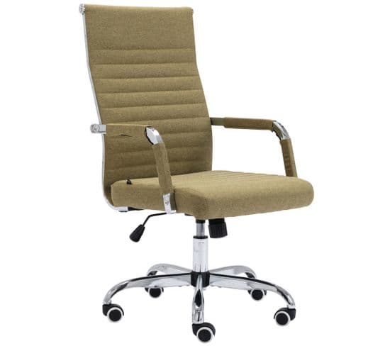 Chaise De Bureau Amadora Avec Hauteur Réglable Et Pied En Métal Vert/tissu