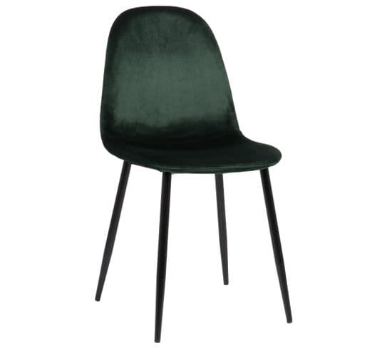 Chaise De Salle À Manger Napier Avec Piètement En Métal Noir Vert/velours