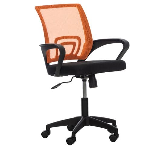 Fauteuil De Bureau Auburn En Maille Avec Hauteur Réglable Et Pivotant Orange