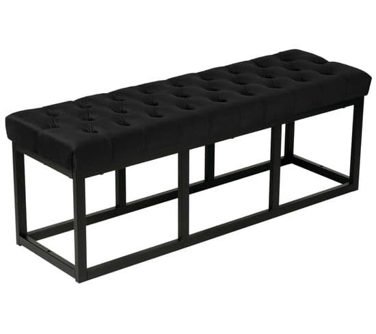 Banquette Polson En Velours Avec Support En Métal Noir Noir /120 Cm