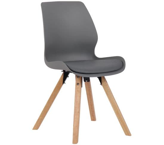 Chaise De Salle À Manger Luna Avec Pieds En Bois Gris/plastique