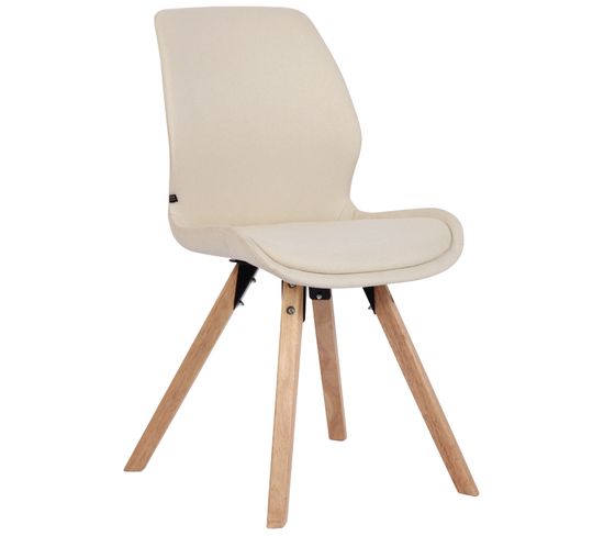 Chaise De Salle À Manger Luna Avec Pieds En Bois Crème/tissu