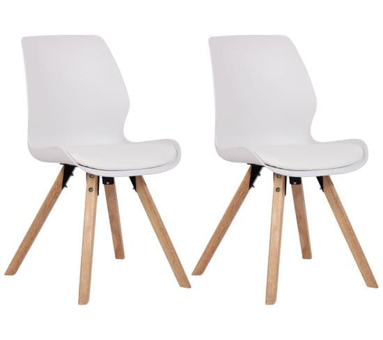 Lot De 2 Chaises De Salle À Manger Luna Blanc /plastique