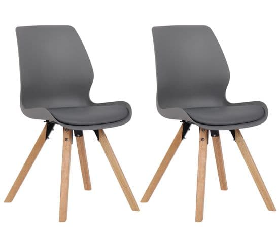 Lot De 2 Chaises De Salle À Manger Luna Gris/plastique