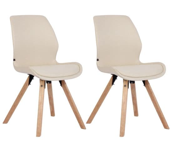 Lot De 2 Chaises De Salle À Manger Luna Crème/tissu