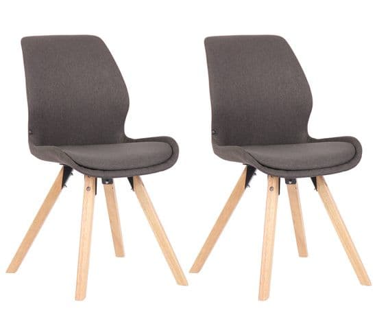 Lot De 2 Chaises De Salle À Manger Luna Gris Foncé/tissu