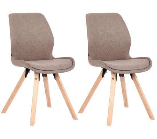 Lot De 2 Chaises De Salle À Manger Luna Taupe/tissu