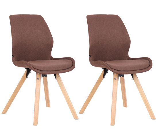 Lot De 2 Chaises De Salle À Manger Luna Marron/tissu