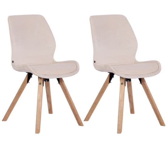 Lot De 2 Chaises De Salle À Manger Luna Crème/velours