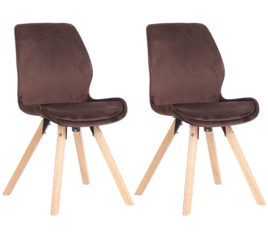 Lot De 2 Chaises De Salle À Manger Luna Marron/velours