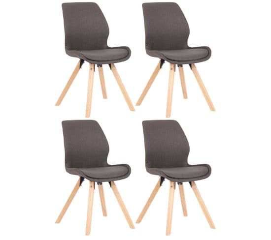 Lot De 4 Chaises De Salle À Manger Luna Gris Foncé/tissu