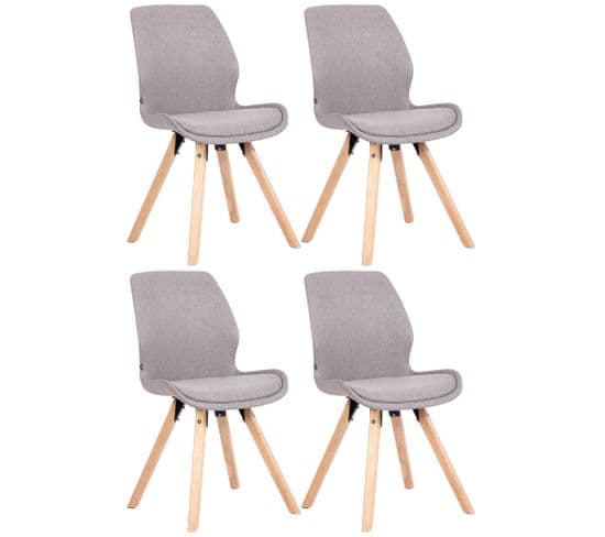 Lot De 4 Chaises De Salle À Manger Luna Gris/tissu