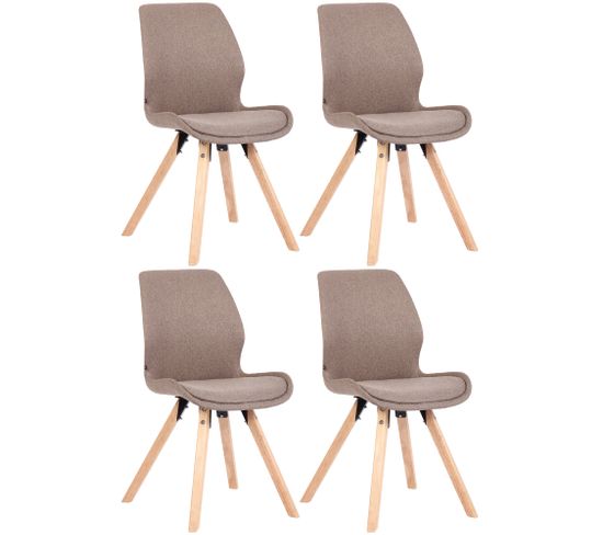 Lot De 4 Chaises De Salle À Manger Luna Taupe/tissu