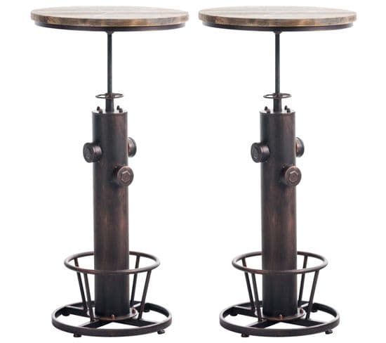 Lot De 2 Tables Hautes Ruhr Bronze