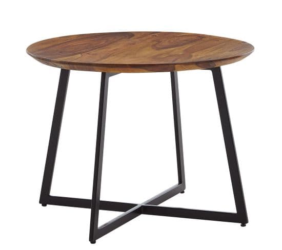 Table Basse Ronde Bois Massif 60x60x45 Cm Petite Table De Salon Moderne