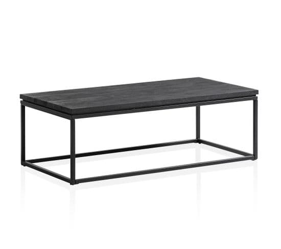 Table Basse Bois Massif Metal Noir Design Table De Canapé Salon Moderne