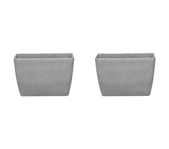 Lot De 2 Pots De Fleurs En Pierre Grise 60 X 27 X 41 Cm Baris