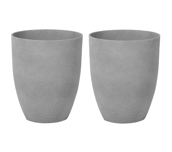 Lot De 2 Cache-pots Gris 35 X 35 Cm Croton