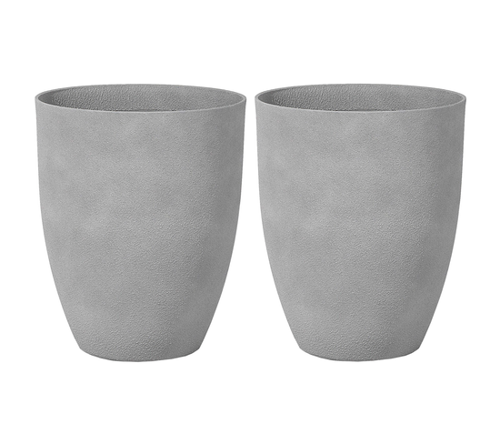 Lot De 2 Cache-pots Gris 43 X 43 Cm Croton