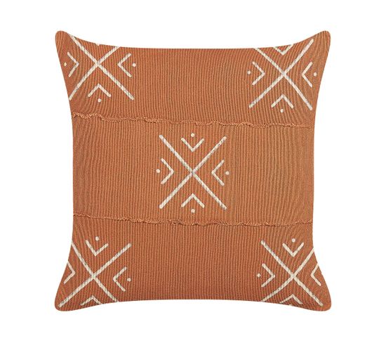 Coussin Impression En Bloc Coton Orange Vitis 45 X 45 Cm