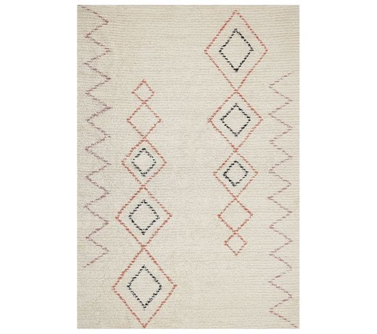 Tapis En Coton 160 X 230 Cm Beige Guwahati