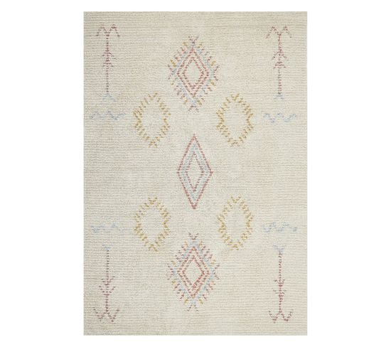 Tapis En Coton 140 X 200 Cm Beige Bettiah