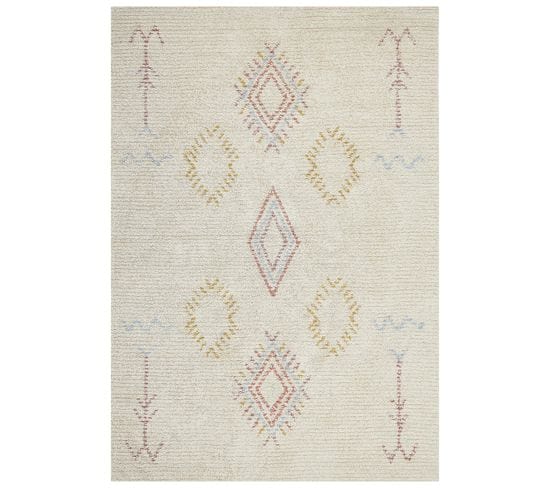 Tapis En Coton 160 X 230 Cm Beige Bettiah