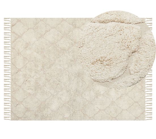 Tapis En Coton 140 X 200 Cm Beige Silchar