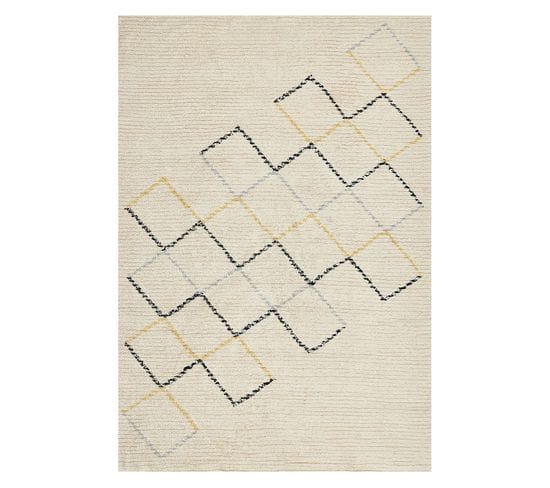 Tapis En Coton 140 X 200 Cm Beige Tezpur