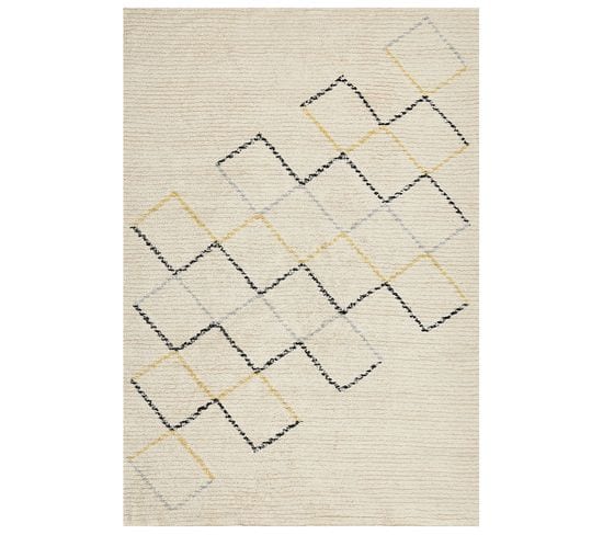 Tapis En Coton 160 X 230 Cm Beige Tezpur