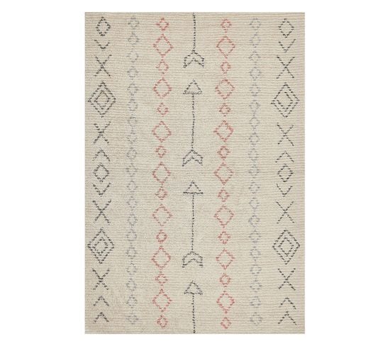 Tapis En Coton 140 X 200 Cm Beige Dispur