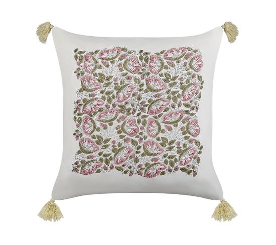 Coussin Impression En Bloc Coton Multicolore Carissa 45 X 45 Cm