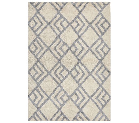 Tapis En Coton 160 X 230 Cm Beige Et Gris Nevsehir