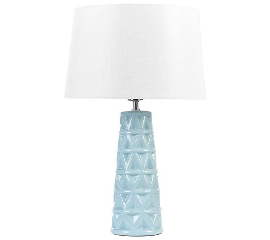 Lampe À Poser En Céramique Bleue Vinces